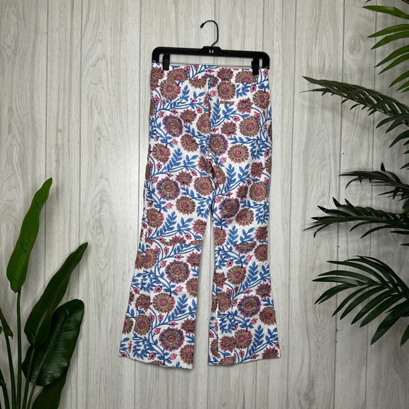 NEW J. Crew Hayden Cropped Kick Flare Pant in Floral Vine Block Print size 0 NWT - Picture 3 of 9